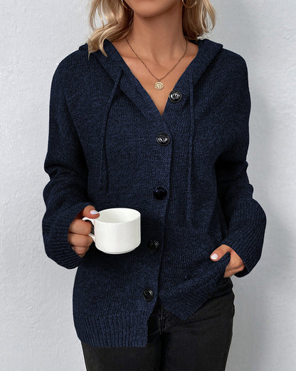 Earla - Cardigan with hood and buttons