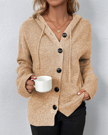 Earla - Cardigan with hood and buttons